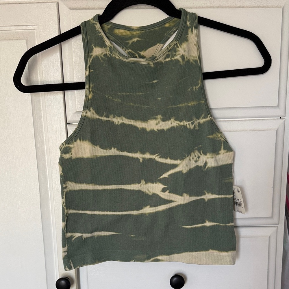 NWT Free People Green Tie-Dye Sleeveless Top